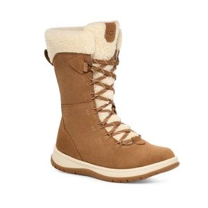 UGG Women's Lakeside Tall Lace in Chestnut Excellent conditions like new